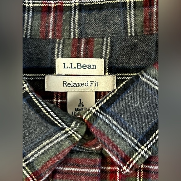 LL Bean Women's Top Scotch Plaid Flannel Shirt Relaxed Fit Large Button Up - Picture 5 of 7